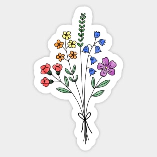 Subtle pride flower bouquet Sticker